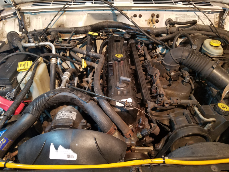 Before shot. Gross! Hit zoom and you’ll see the sludge lining the valve cover (now it’s embedded in the sides of my fingernails... fortunately, everyone at the office knows my weekend routine at this point lol).